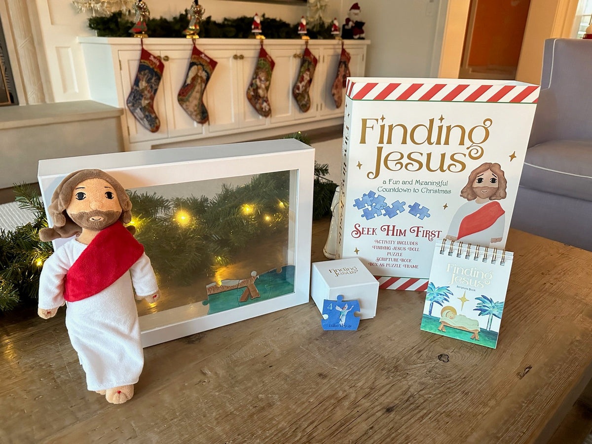 Finding Jesus Countdown to Christmas Kit for Families Puzzle Book Box Set