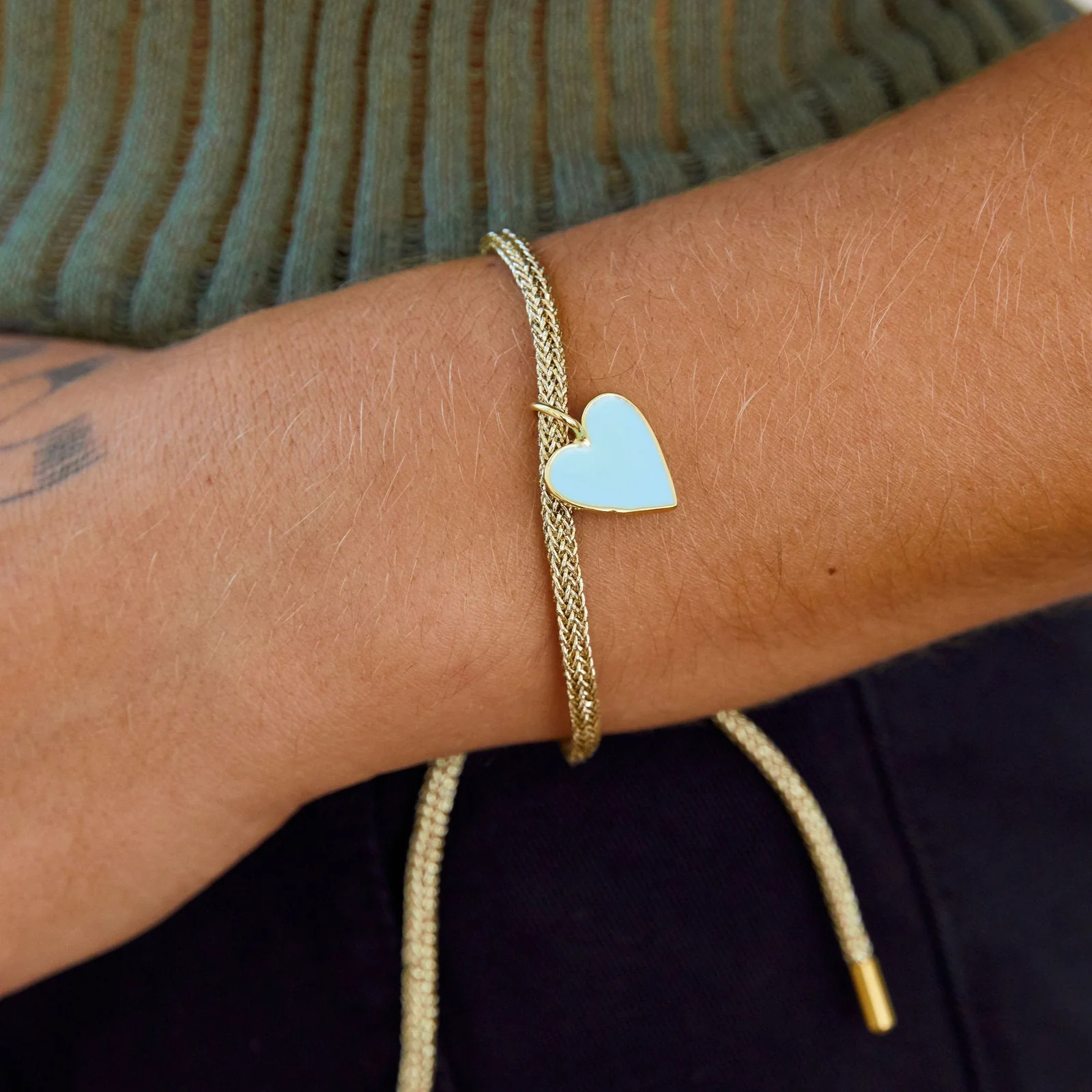 Lurex Bracelet with Small Enamel Heart - Persnickety Shop