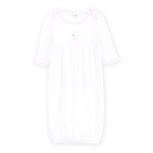 Leaping Bunnies Gathered Gown - Pink - Persnickety Shop