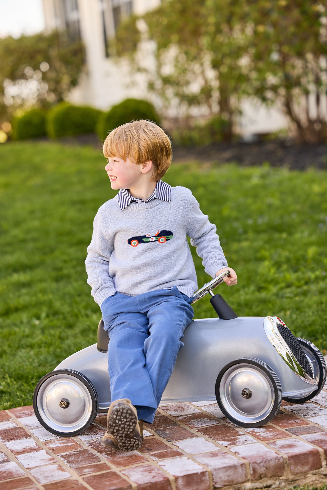Little English Pull On Pant - Stormy Blue Corduroy