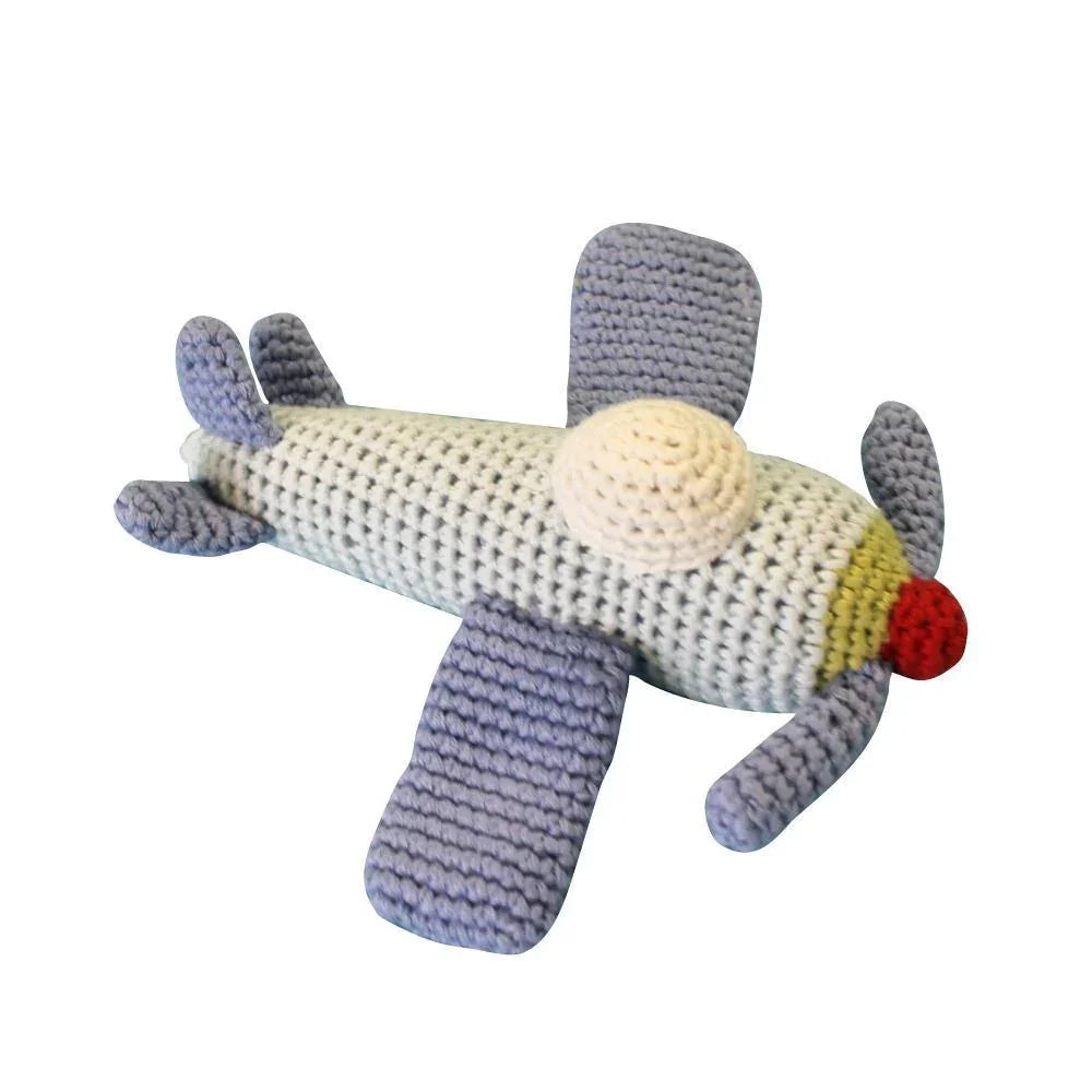 AIRPLANE HAND CROCHET RATTLE