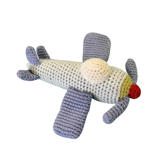 AIRPLANE HAND CROCHET RATTLE