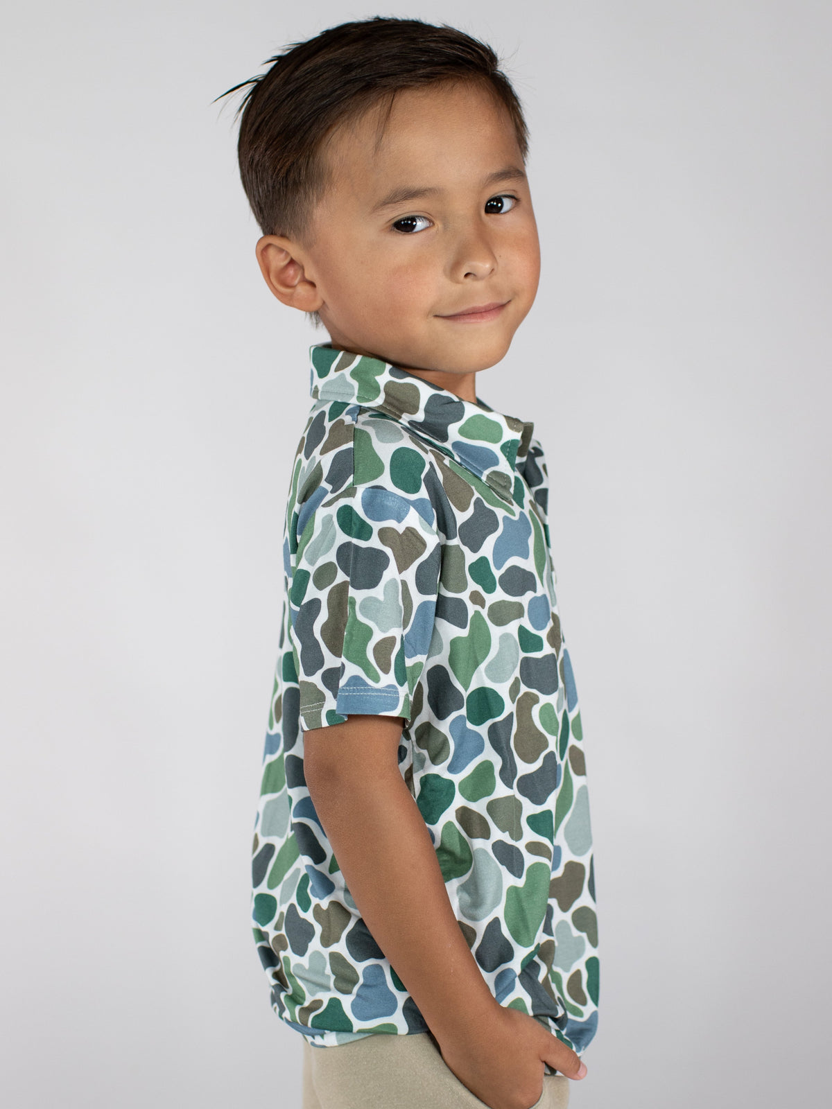 GOOSIES Short Sleeve Polo Shirt - Pebble Camo