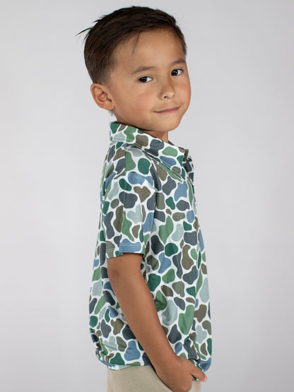 GOOSIES Short Sleeve Polo Shirt - Pebble Camo