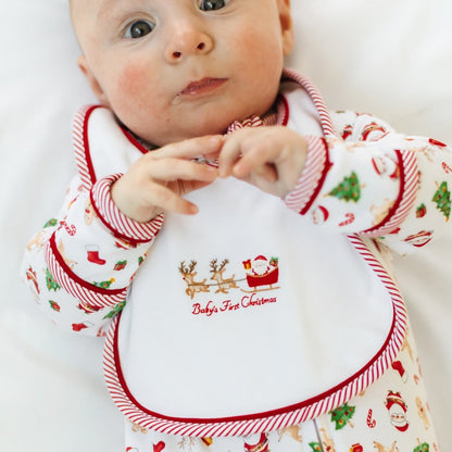 Magnolia Baby Christmas Magic Baby's First Christmas Hand-Embroidered Bib - Persnickety Shop