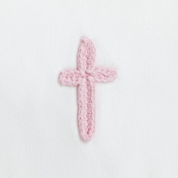 Pink Crochet Cross Bib - Persnickety Shop