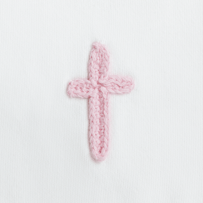 Pink Crochet Cross Bib - Persnickety Shop