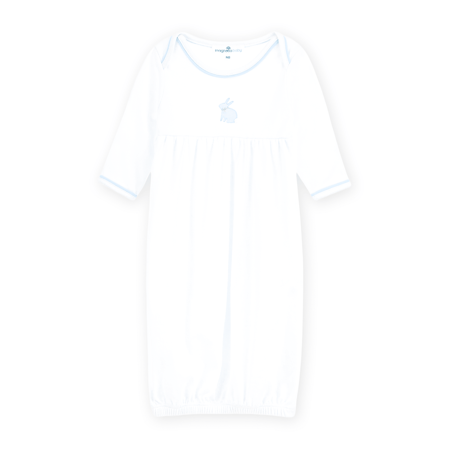 Leaping Bunnies Gathered Gown - Light Blue - Persnickety Shop