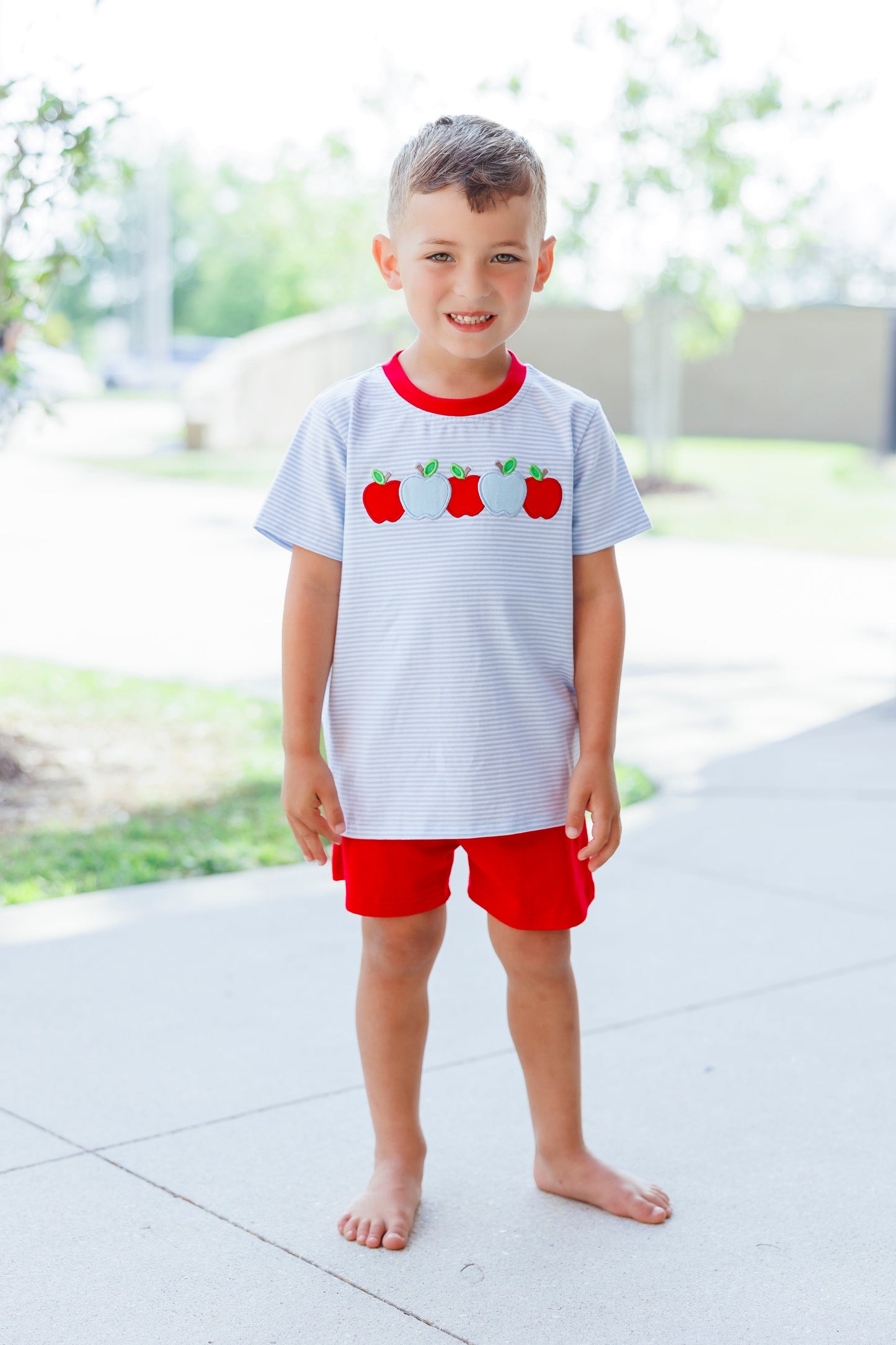 Apple A Day Short Set  by Jellybean Smock Candy - Persnickety Shop