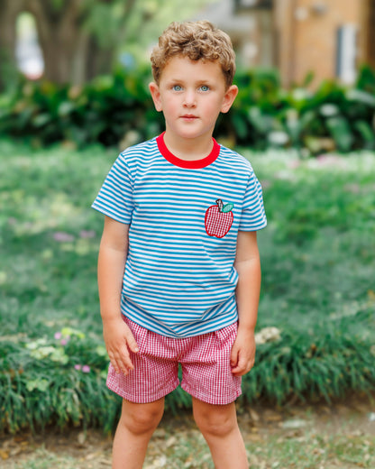 Apple Pocket Applique Short Set - Persnickety Shop