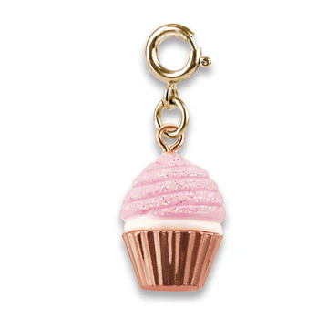 CHARM IT® Gold Pink Glitter Cupcake Charm - Persnickety Shop