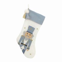 TASSLED NUTCRACKER STOCKING - WINTER BLUE - Persnickety Shop