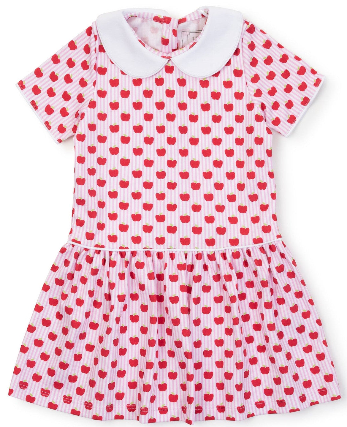 Lila and Hayes Libby Girls' Dress - Schoolhouse Apples Pink