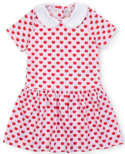 Lila and Hayes Libby Girls' Dress - Schoolhouse Apples Pink