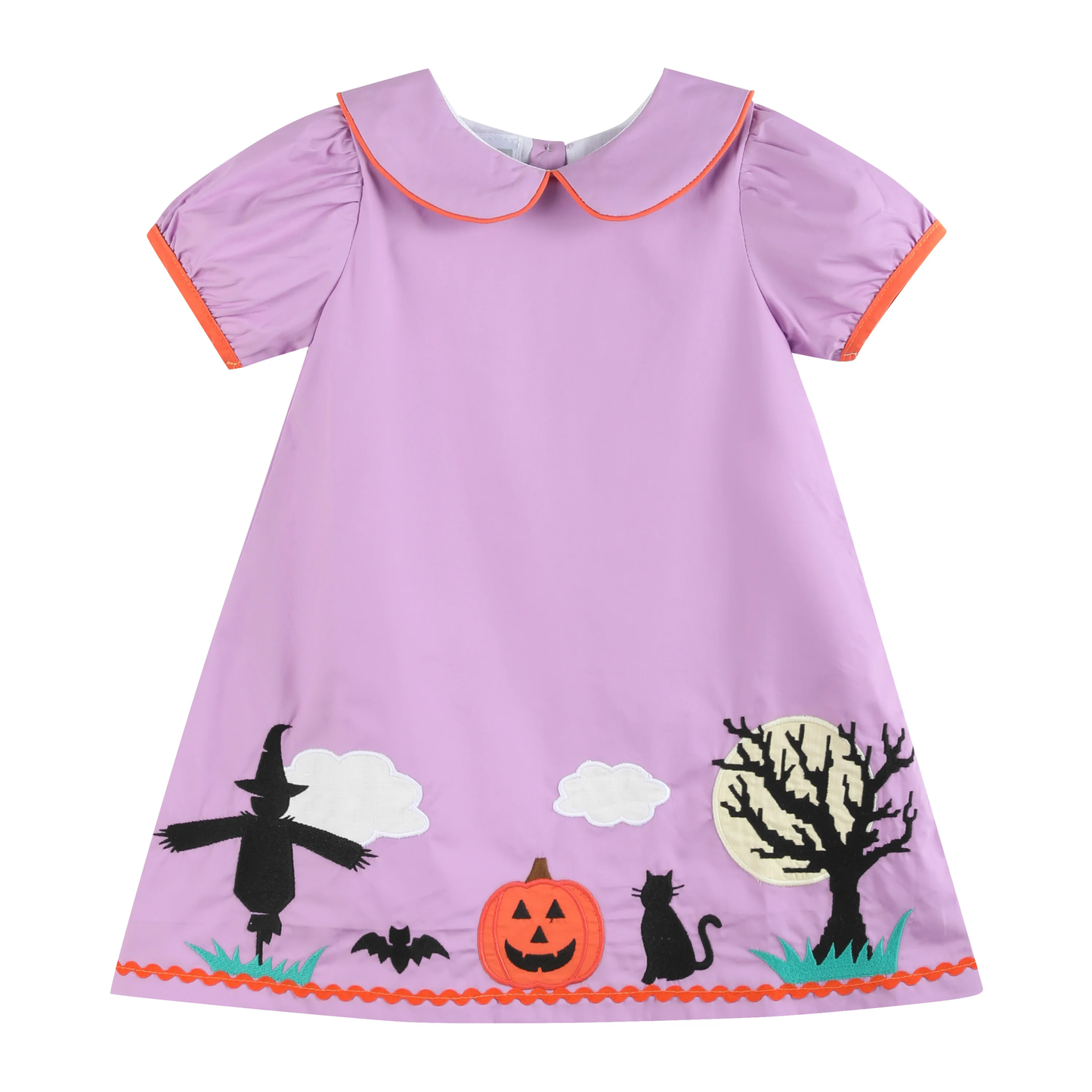Purple Halloween Scene Girls Dress - Persnickety Shop