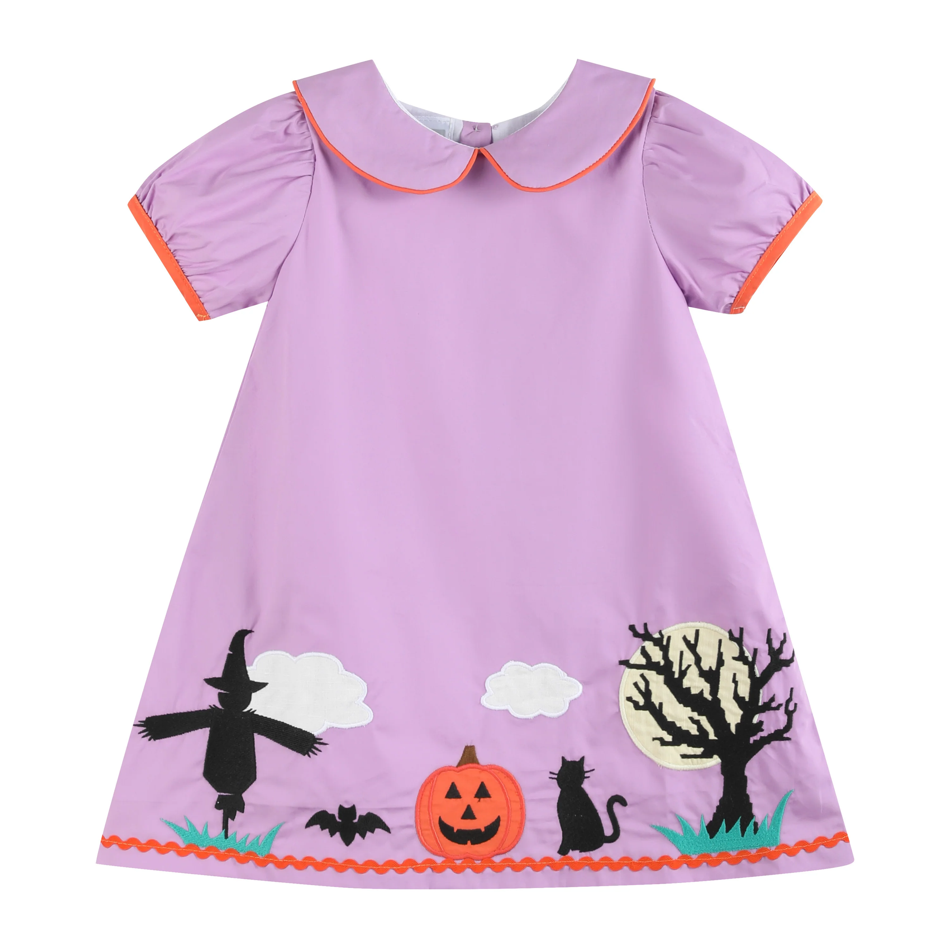 Purple Halloween Scene Girls Dress - Persnickety Shop