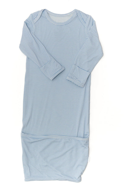 Boys Dusty Blue Mini-Stripe Newborn Gown