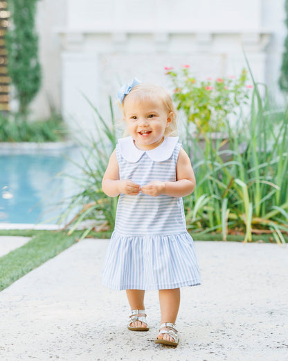 Jellybean Girl Georgia Skirted Bubble- Light Blue Medium Stripe - Persnickety Shop