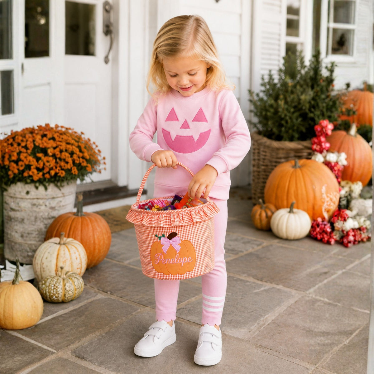 Ruffled Trick-Or-Treat Pumpkin Tote
