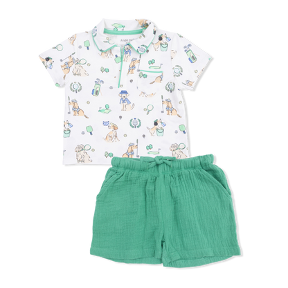 Country Club Dogs Neutral - Polo with Casual Short - Persnickety Shop