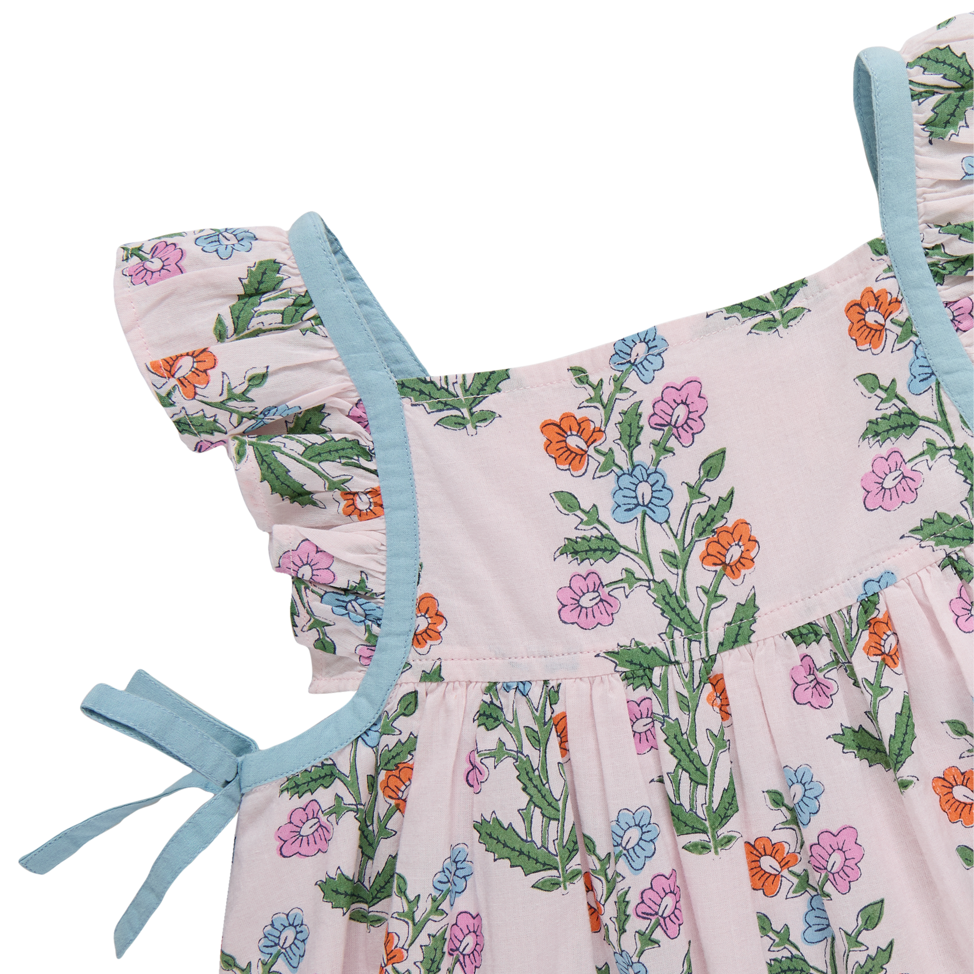 Pink Chicken - Baby Girls Ailee Dress Set -Pink Dewdrop Block Print Spring - Persnickety Shop