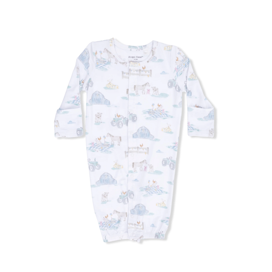 Farm Animal Party - Convertible Gown 0-3 Months - Persnickety Shop