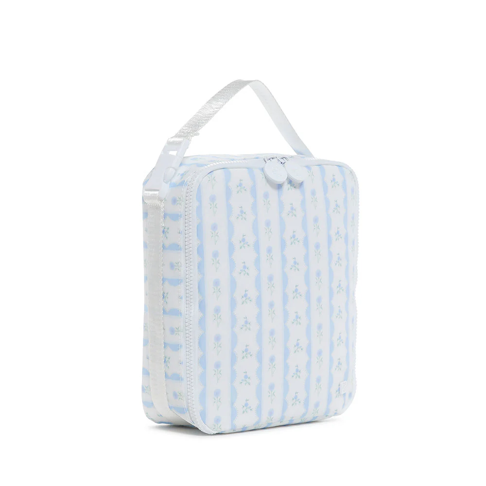 LUNCH BOX INSULATED LUNCH BAG - RIBBON FLORAL BLUE - Persnickety Shop