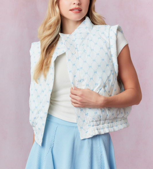 Bow Printed Reversible Vest - Persnickety Shop