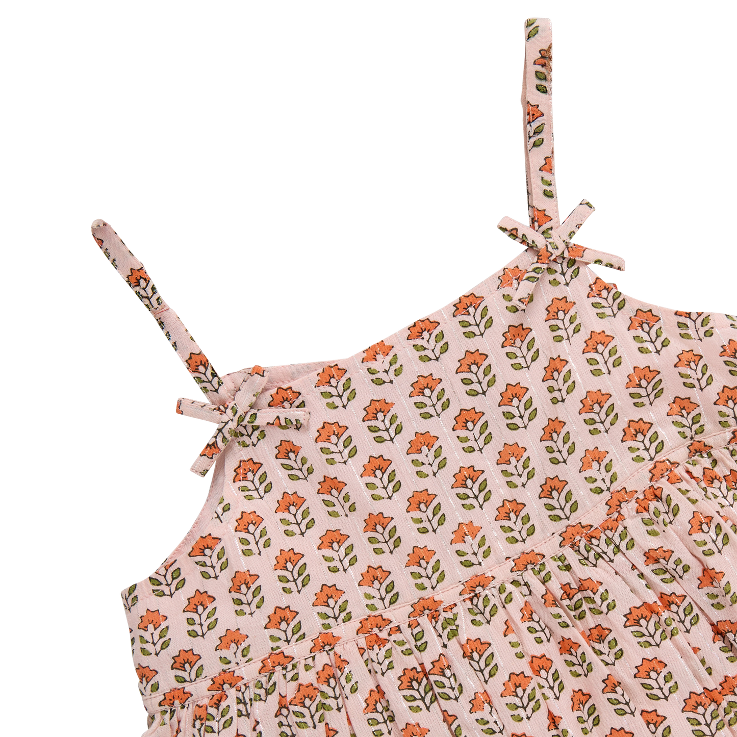 Pink Chicken - Baby Girls Tia Dress Set -Pink Prairie Block Print - Persnickety Shop