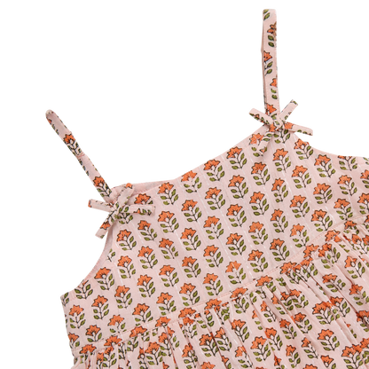 Pink Chicken - Baby Girls Tia Dress Set -Pink Prairie Block Print - Persnickety Shop