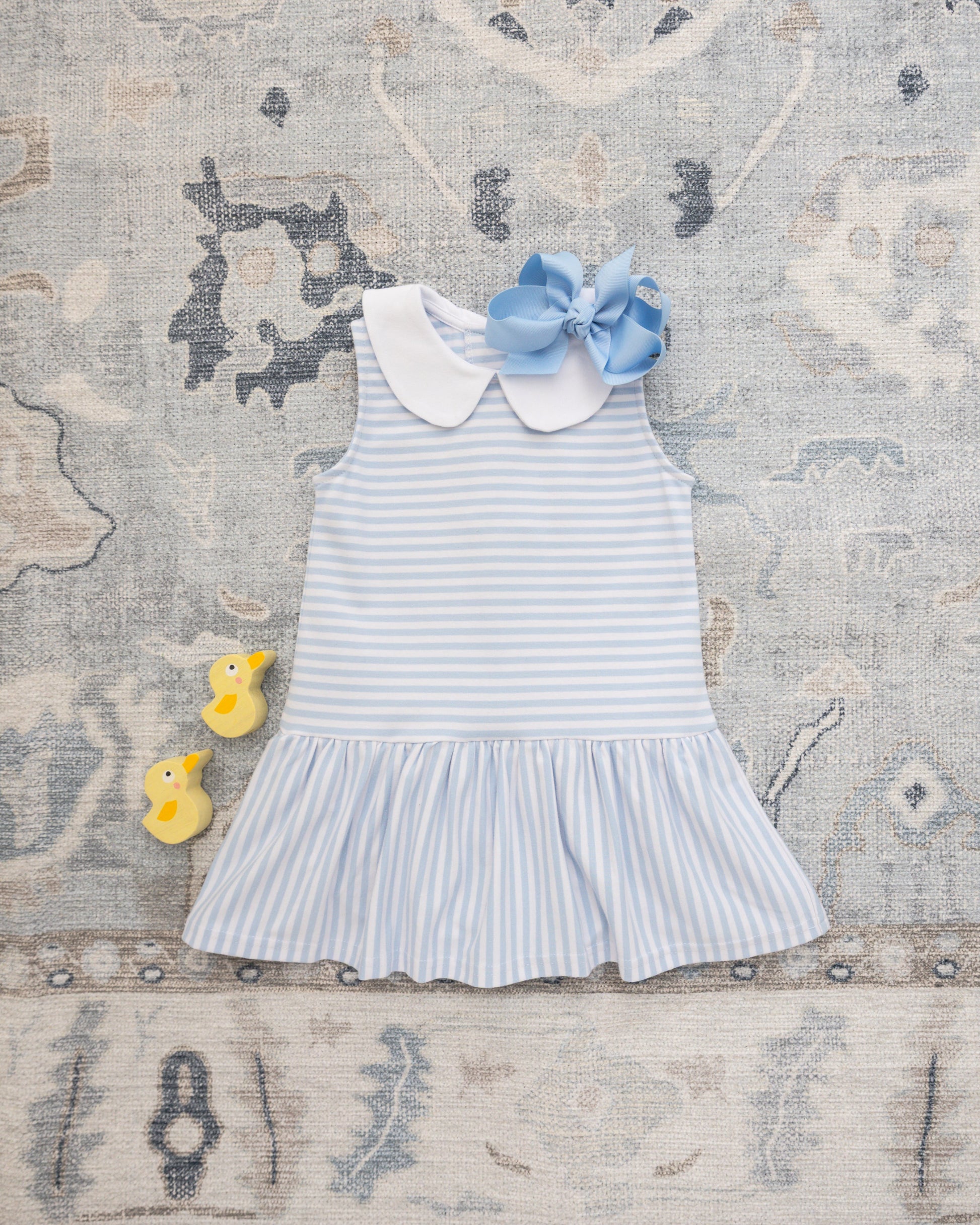 Jellybean Girl Georgia Skirted Bubble- Light Blue Medium Stripe - Persnickety Shop