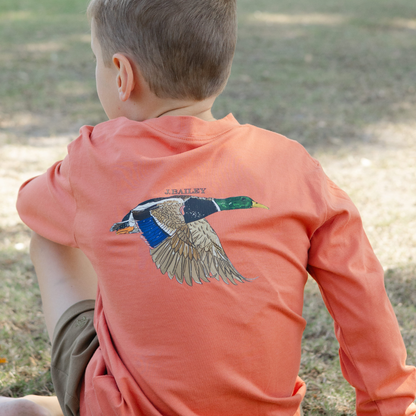 Bailey Boys L/S LOGO TEE-MALLARD/RUST