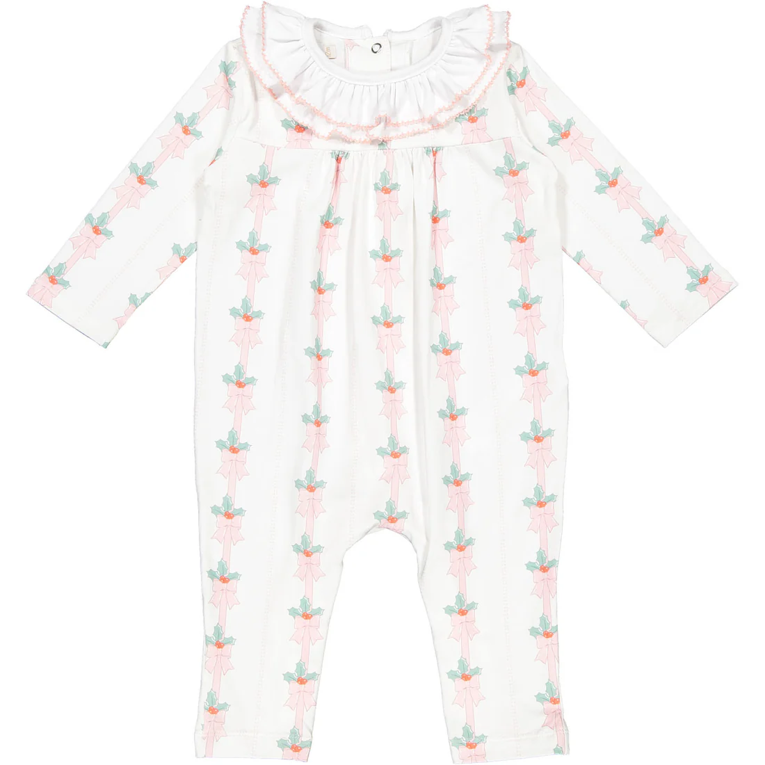 Sal & Pimenta Pink Mistletoe Baby Pajama - Persnickety Shop