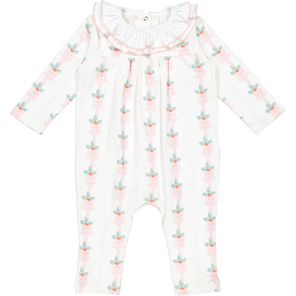 Sal & Pimenta Pink Mistletoe Baby Pajama - Persnickety Shop