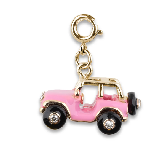 Charm It! Gold Pink Jeep Charm