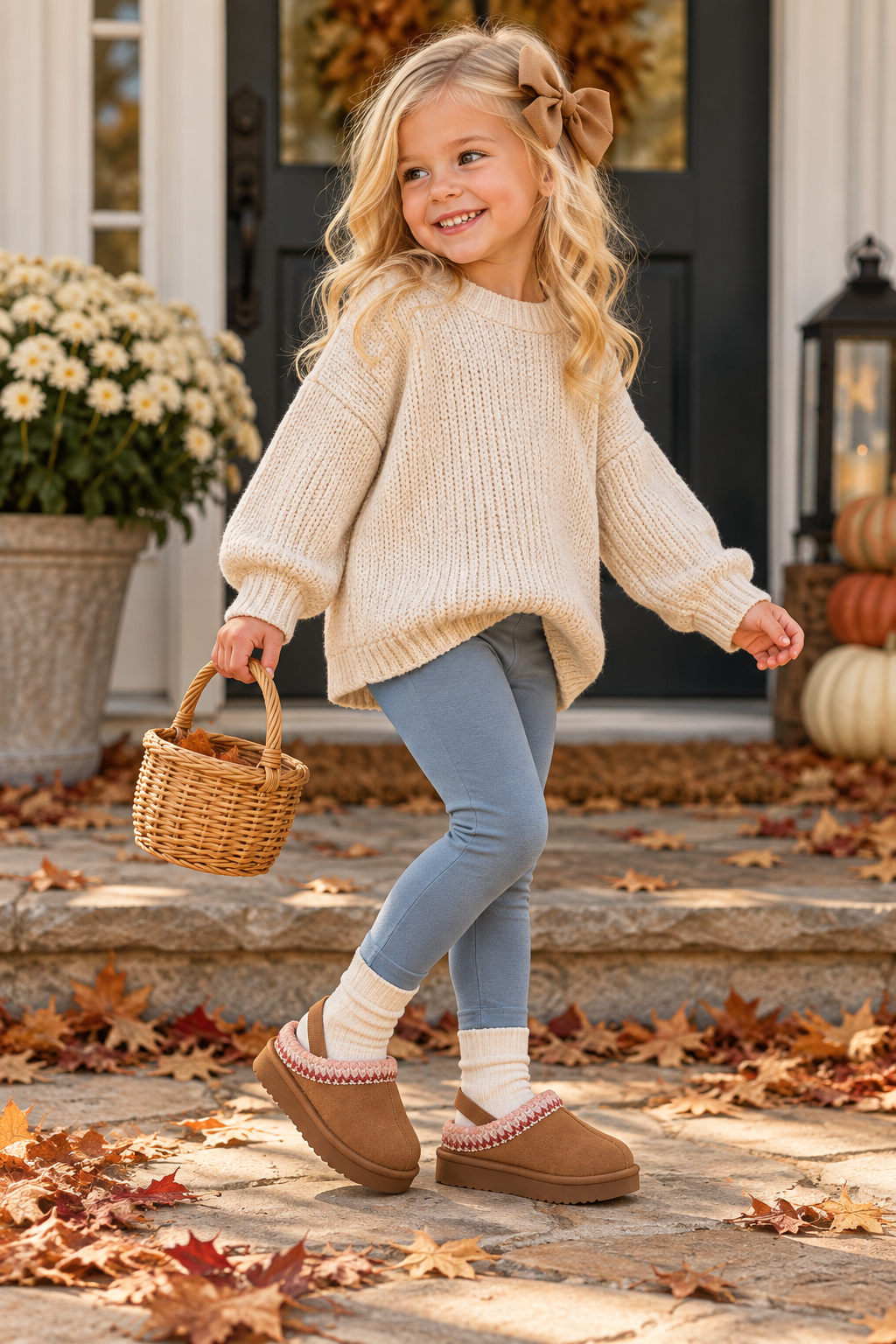 Mia Little Kid Girls Lil Tabbee Chestnut Cozy Clogs TODDLER