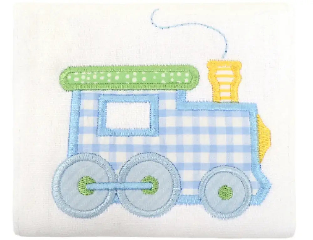 3 Marthas Lamb Appliqued Burp Cloth – Train