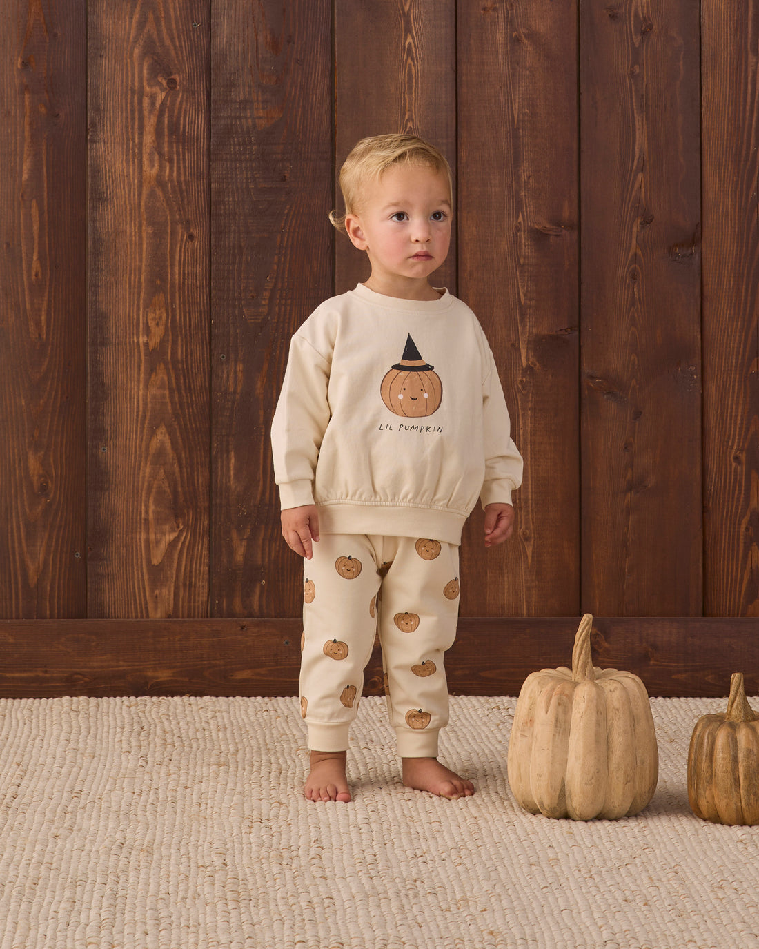 Quincy Mae RELAXED FLEECE SWEATPANT PUMPKINS