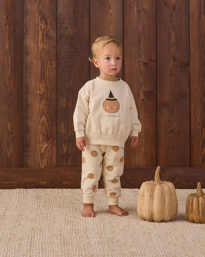 Quincy Mae RELAXED FLEECE SWEATPANT PUMPKINS