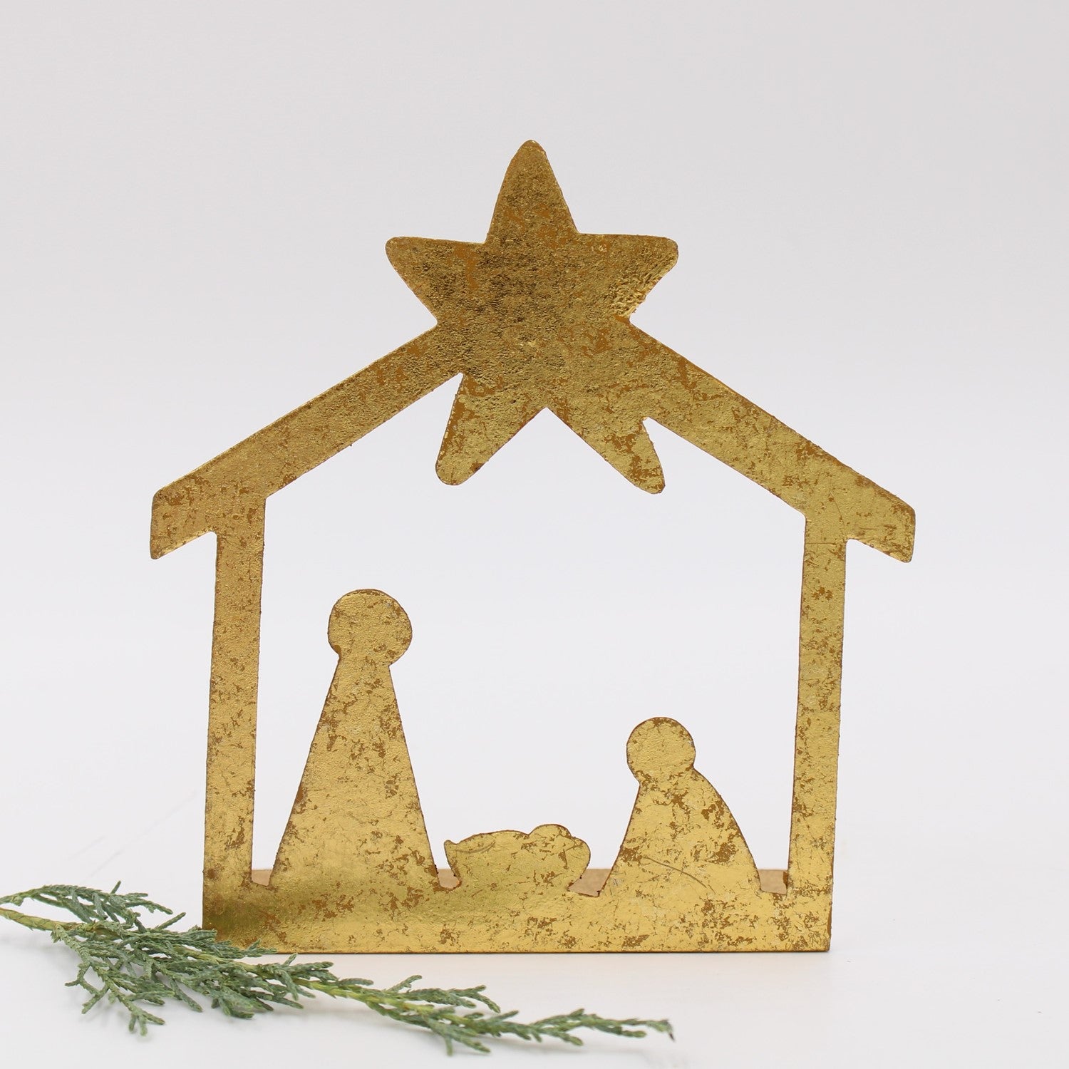 6" Gold Nativity Silhouette, Tabletop - Persnickety Shop