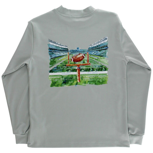 Bailey Boys L/S Performance Logo Tee- Football on Sage - Persnickety Shop