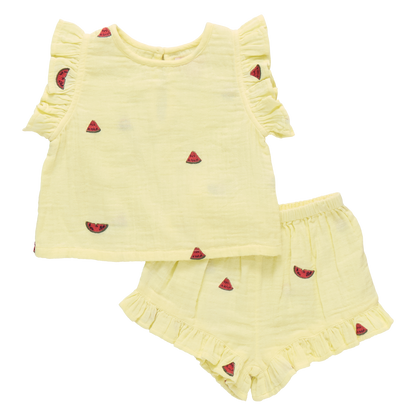 Pink Chicken - Baby Girls Girls Roey 2-PC Set - Watermelon Embroidery - Persnickety Shop