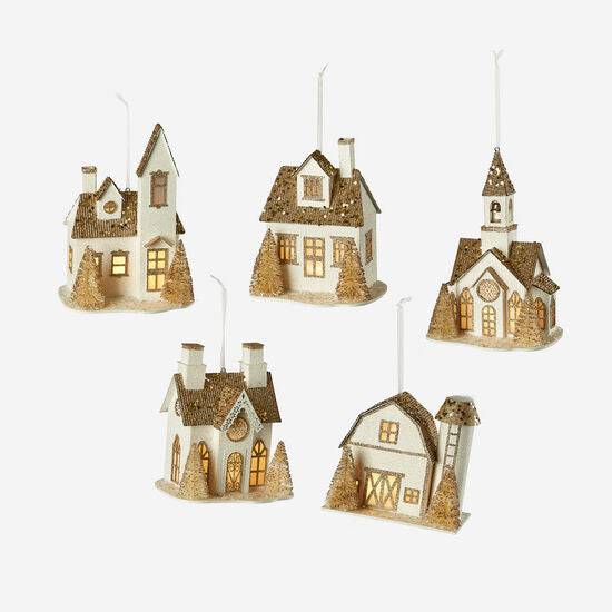 Lighted Glittered Village - Persnickety Shop