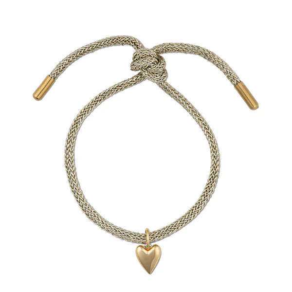 Hart Gold Lurex Bracelet with Mini Heart Two Toned