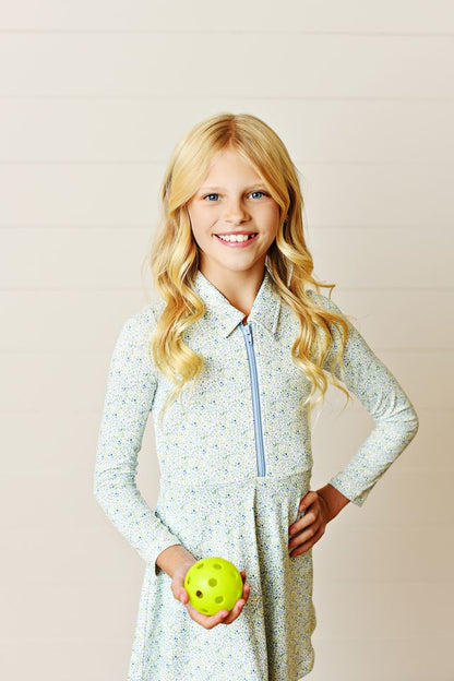 Swoon Long Sleeve Floral Collar Tennis Dress - Persnickety Shop