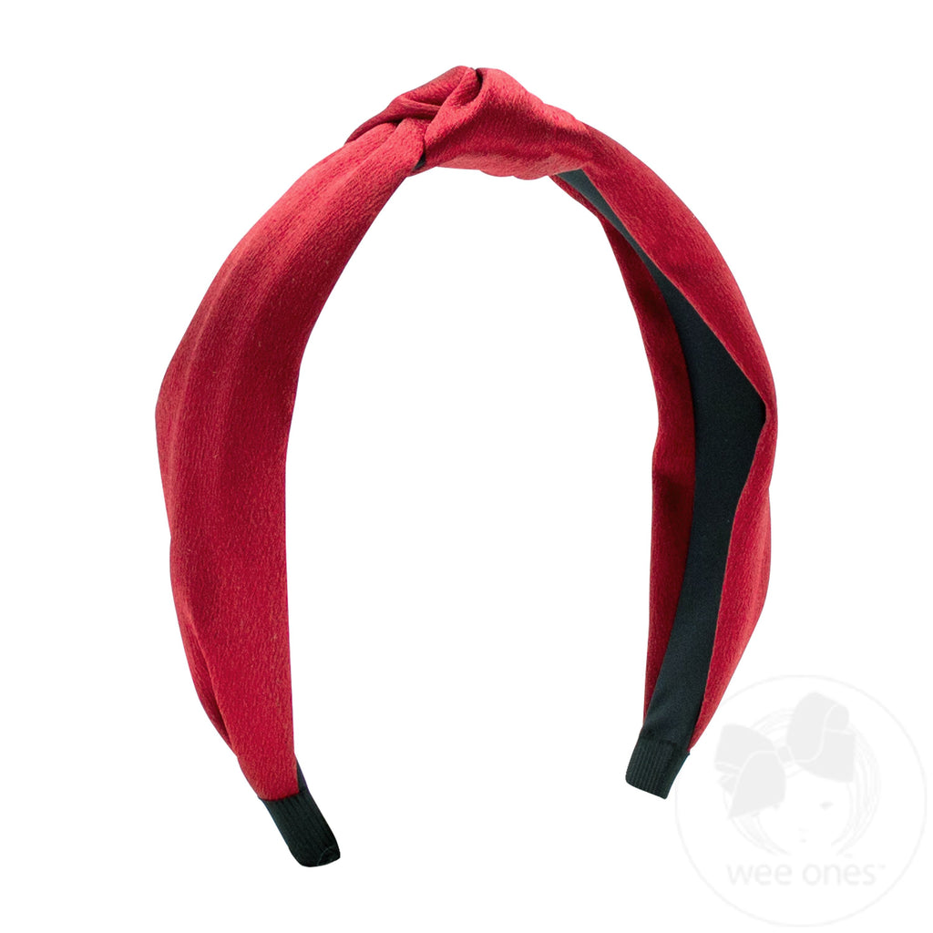 Wee Ones Red Satin Knot Wrapped Headband