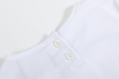 Lil Cactus White Cotton Layering Girls Shirt