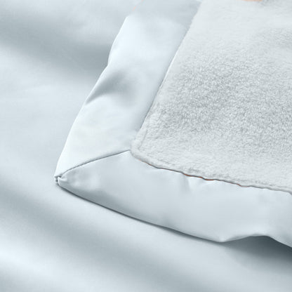 Elegant Baby- PALE BLUE SATIN TRIM FLANNEL FLEECE BABY SECURITY BLANKET