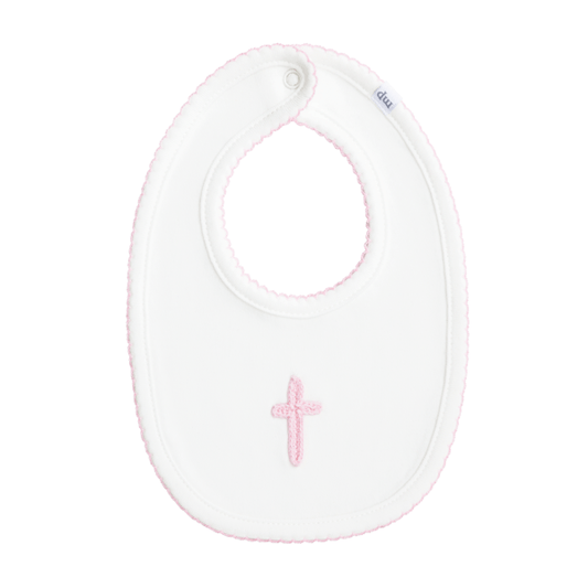 Pink Crochet Cross Bib - Persnickety Shop