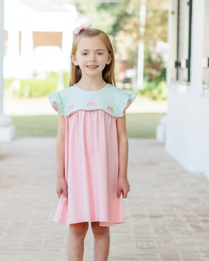 JellybeanFrench Knot Bow Scallop Dress - Persnickety Shop